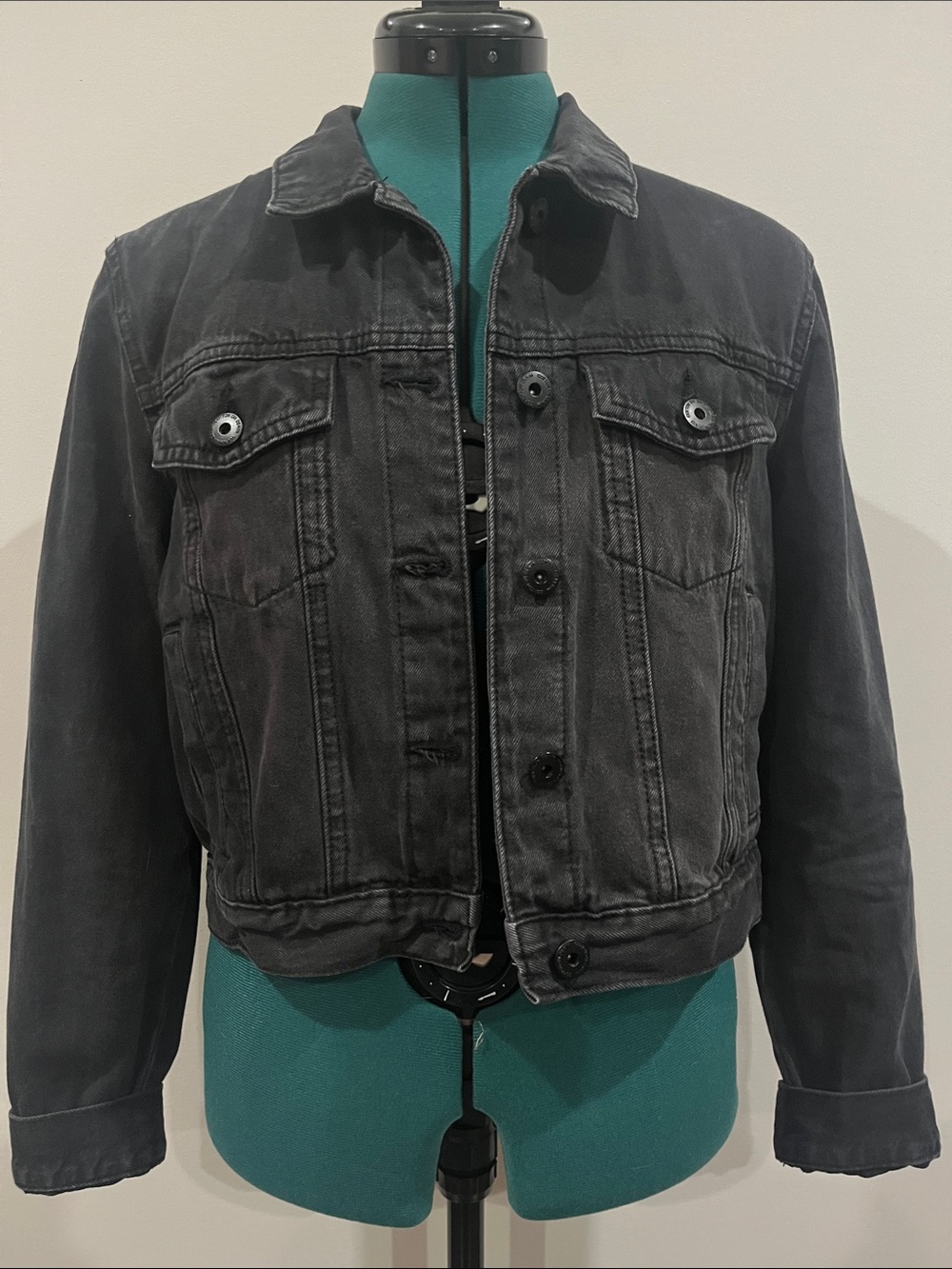 Cotton On Black Washed Denim Jean Jacket